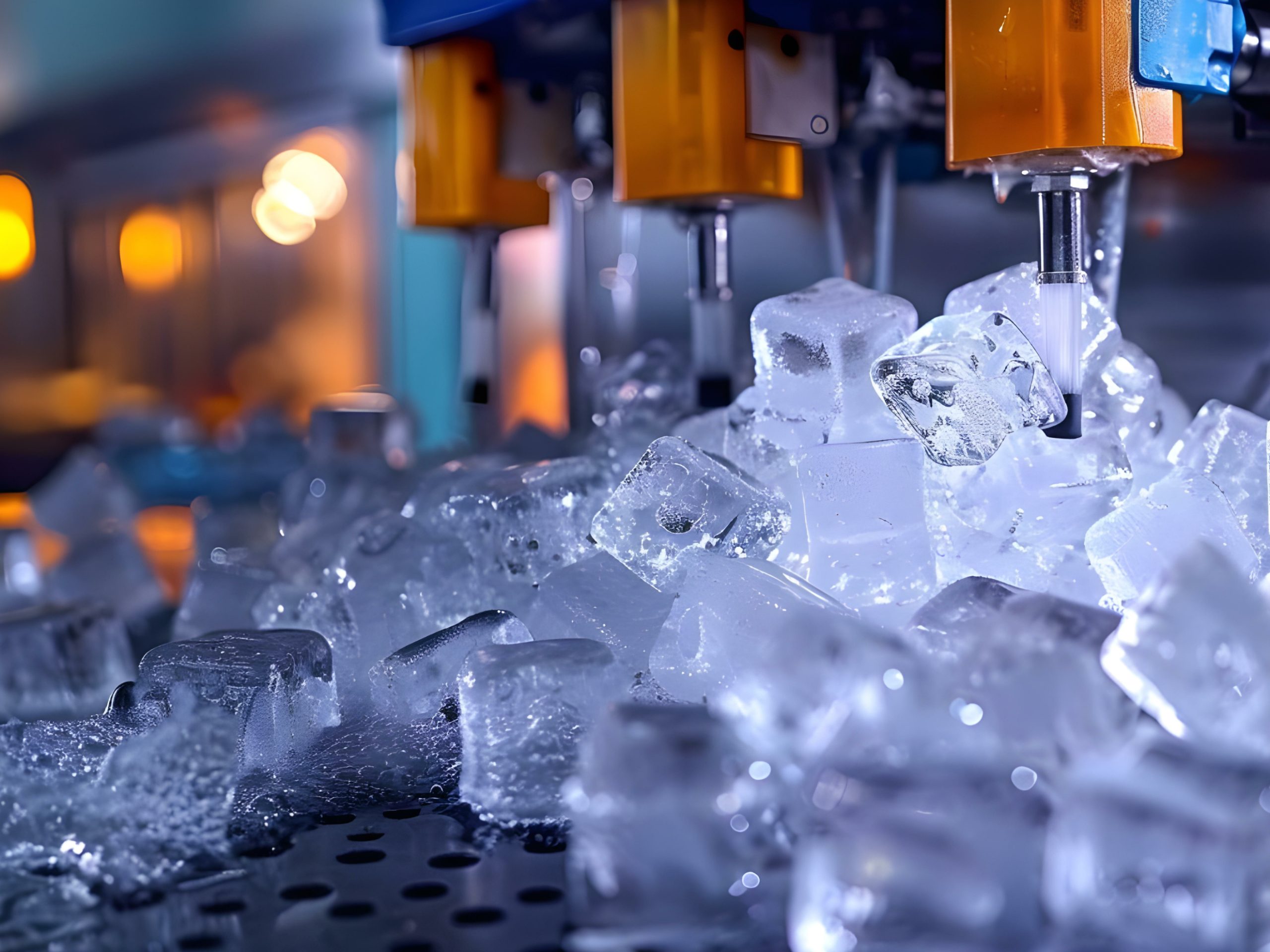 Commercial ice machine providing high-quality ice cubes for small beverage shops